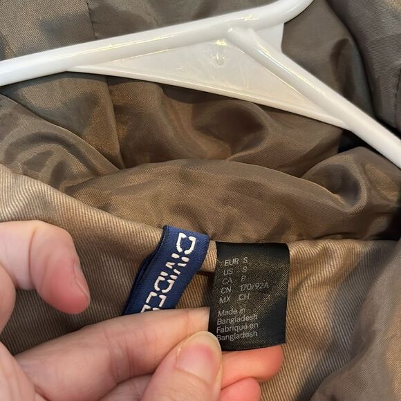 Divided Women’s Dark Army Green Canvas Zip Up Jacket With Hood Size Small - Picture 5 of 7